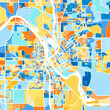 Art map of CedarRapids, UnitedStates in Blue Orange