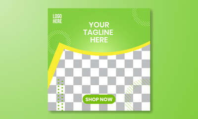 Wall Mural - 01 Social media and banner template green gradient background. For the advertisement, promotion, sales, and web