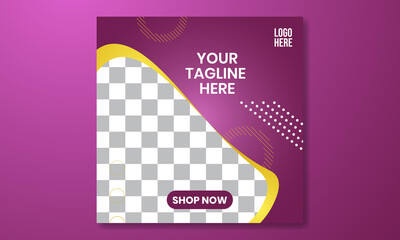 Wall Mural - 02 Social media and banner template purple gradient background. For the advertisement, promotion, sales, and web