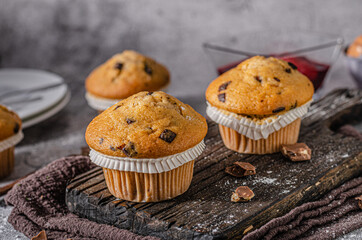 Canvas Print - Homemade chocolate muffins