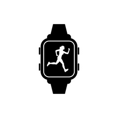 Sticker - Fitness running tracking smartwatch icon isolated on white background