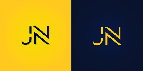 Minimalist Abstract Initial letter JN logo. This logo incorporate with abstract letter in the creative way.It will be suitable for which company or brand name start those initial.