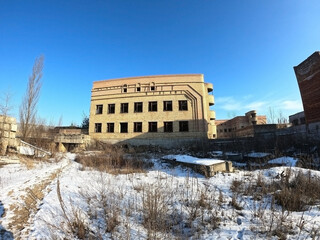 Wall Mural - Abandoned construction site of Hospital. Built as a center for radiation and burn injuries after the Chernobyl disaster.Abandoned at 1991,during Ukrainian undependence crisis. Kiev Region,Ukraine