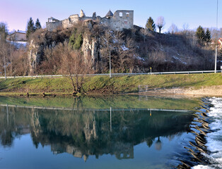 Wall Mural - The old castle of Barilovic on the Korana river in Croatia