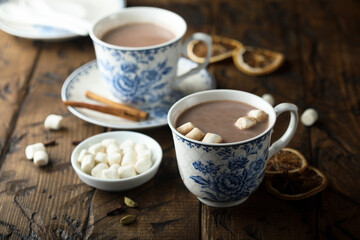 Poster - Homemade hot chocolate with marshmallow