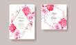 © darren - Romantic wedding invitation card template with watercolor flowers
