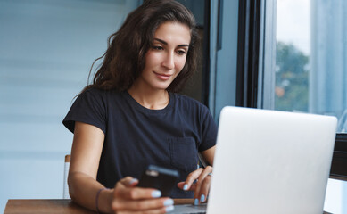 self-quarantine, personal growth and development concept. smiling woman working with computer remote