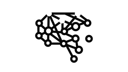 Poster - Artificial brain icon animation best object on white background