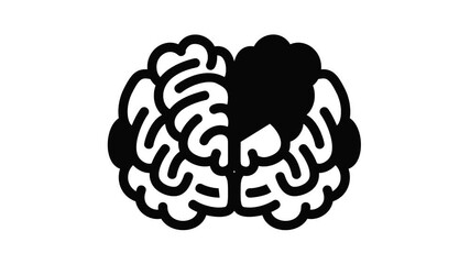 Poster - Front side brain icon animation best object on white background