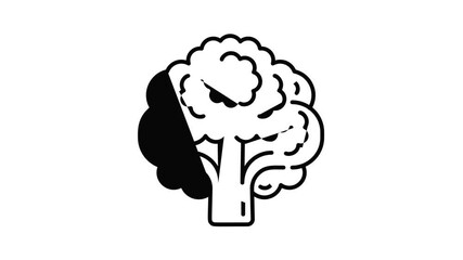 Poster - Vegan broccoli icon animation best object on white background