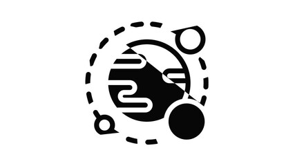 Poster - Space planet icon animation best object on white background