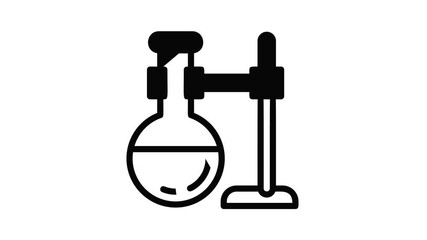 Poster - Round flask on stand icon animation best object on white background