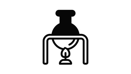 Poster - Flask on fire icon animation best object on white background