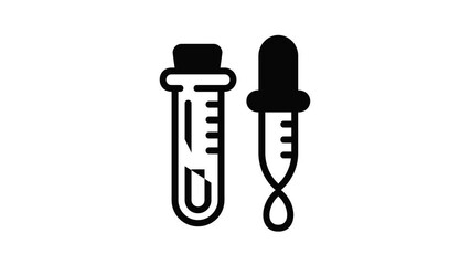 Poster - Test tube and pipette icon animation best object on white background