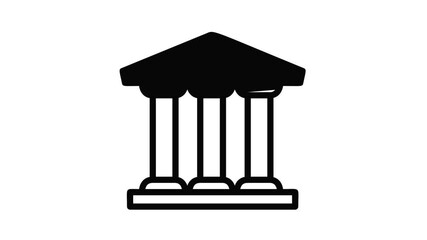 Poster - Bank building icon animation best object on white background