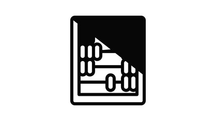 Poster - Retro wood calculator icon animation best object on white background