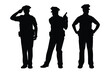 © Flatman vector 24 - Set of policeman silhouette vector on white background, officer.