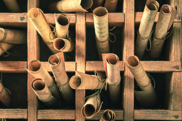 Poster - Library with scrolls based of futhark alphabet