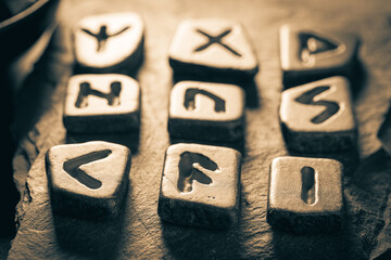 Strange divination by rune stones made of Celtic language