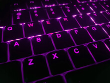 Purple Backlit Low Profile Keyboard