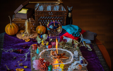 Candle magic, casting and cleansing aura with wax and candle, love spell, old European magic