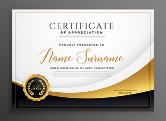 Wall Mural - modern golden diploma certificate template design