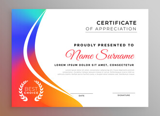 Wall Mural - nice colorful diploma certificate template design