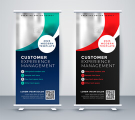 Wall Mural - two standee roll up banner presentation template