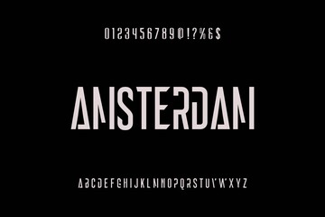 vintage alphabet typeface vector design, font black style
