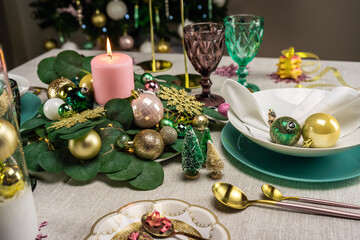 table set for a party. Mise en place