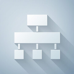 Aufkleber - Paper cut Site map icon isolated on grey background. Paper art style. Vector.