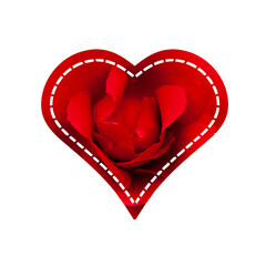 Sticker - Rotes Rosen-Herze zum Valentinstag