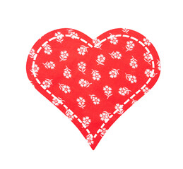 Sticker - Blumenmuster Herzchen aus Stoff zum Valentinstag