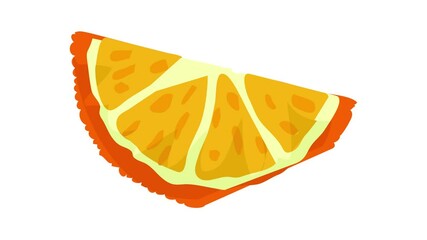 Poster - Orange slice icon animation best object on white background