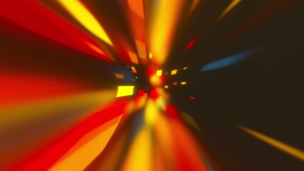 Poster - Stream of flying colored squares, computer generated. 3d rendering abstract backdrop