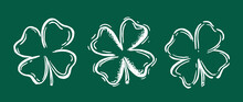 St. Patrick's Day. Clover Leaf Retro Style Emblems.	
