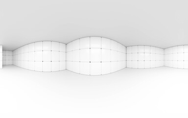 Poster - 360 degree panorama view of modern interior empty room 3d render illustration