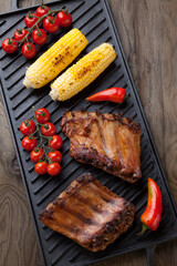 Wall Mural - Grilled Pork Ribs On Griddle