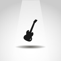 electric guitar icon, guitar simple music icon