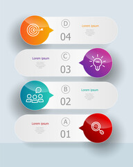 Wall Mural - abstract vertical infographics elements 4 steps for business and presentation