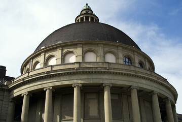 The ETH Zurich Zentrum campus with its historic Main Building. Close up from the entrance. Photo taken October 20th, 2020.