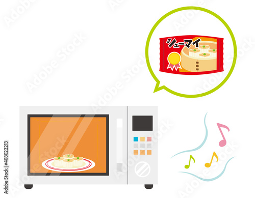 電子レンジのベクターイラスト 家電 焼売 Appliance Poster Applian Nisi