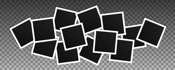 Wall Mural - set of square vector photo frames.