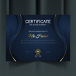 © Faizy_Designer - Professional elegant blue and gold diploma certificate template