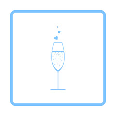 Sticker - Champagne Glass With Heart Icon