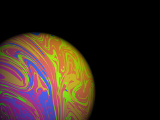 Wall Mural - colorful planet on black background. vector space background