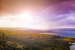 Panorama of Naivasha lake in Kenya Nakuru county view from hill, Africa