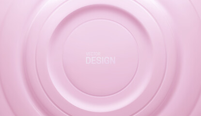 Poster - Pink circular background. Neumorphism style vector illustration