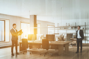 Canvas Print - Two businessmen working in modern office