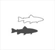 trout icon. vector flat illustration